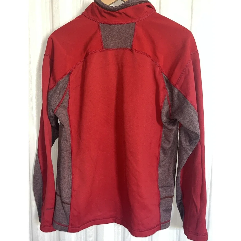 The‎ North Face 1/4 Zip Fleece Mens Red/Rust Pullover Longsleeve Shirt Size M